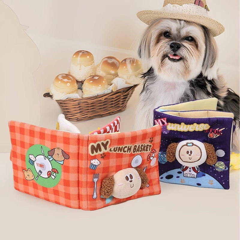 pawscube-Sniffing Food Sounding Toy Cute Book Toy Puppy Hidden Book Pet Toy